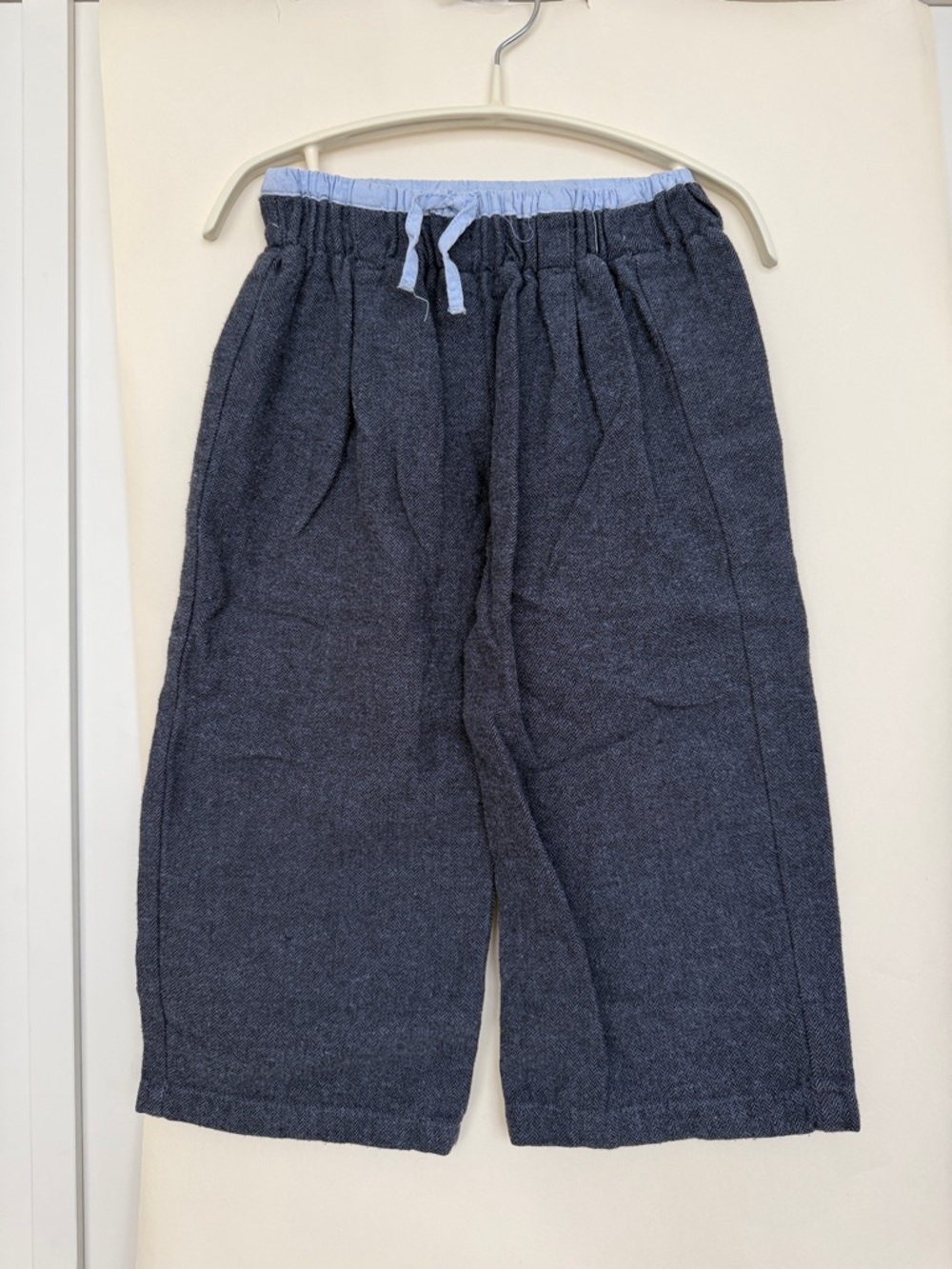 Zara Dark Blue Knit Casual Kids Pants with Light Blue Waistband